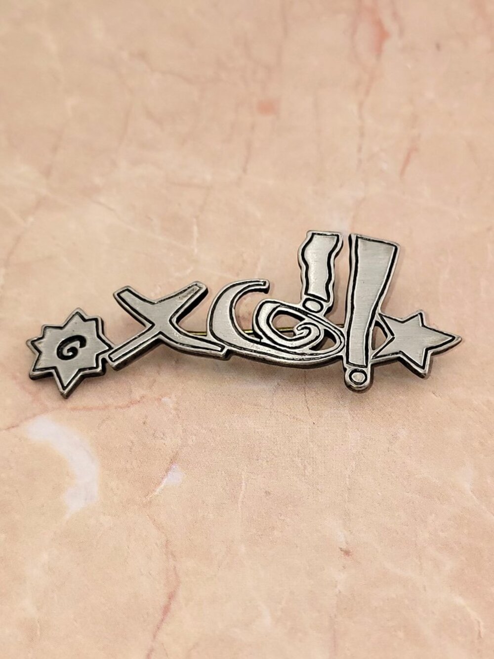 3/$30 Vintage Comic Curse Brooch Pin Black White Enamel 💥X@!!💥 Fun Novelty